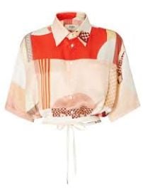 FENDI graphic-print Cropped Shirt | Pink | FARFETCH at Farfetch